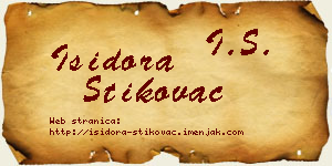 Isidora Štikovac vizit kartica